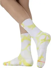 [WARMVIN] Womens Athletic Socks Mid Calf Crew Socks Women Athletic Hiking Running Cushioned Compression Socks