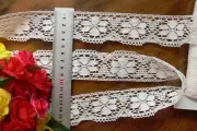 Cluny Cotton Edge Floral Lace OFF WHITE - 42mm wide 5 Metre Length - L3031 CLUNY