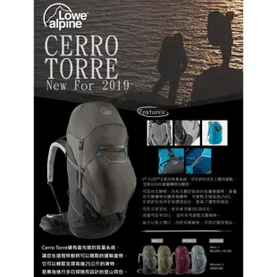 【Lowe Alpine 英國】Cerro Torre 65:85 多功能 重裝登山背包 黑色 (FBQ01)