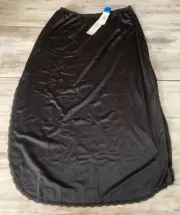 NWT Shadowline Black Nylon Double Slit 34" Long Half Slip Slit 47817 Sz 1X