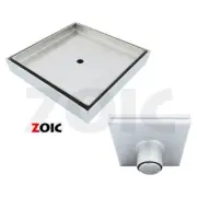 150-250MM 304 STAINLESS STEEL TILE INSERT SQUARE FLOOR GRATE CENTRE WASTE DRAIN