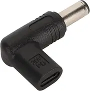 Type C Female Input to DC 6.0mm X 3.7mm Power Charging Adapter, 90 Degree Angled USB C to DC Adapter, 100W PD Fast Charge