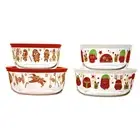 Pyrex Christmas Star Wars Decorated Glass Food Storage Snack Container Bowls Set