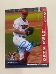 Ronnie Glenn 2015 Signed Orem Owlz Team Card
