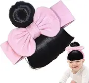 Bowknot Wigs for Baby Girls - Bangs Wig Headband for Toddler,Breathable Comfortable Hair Accessories for Festivals Stage Performances Parent-child