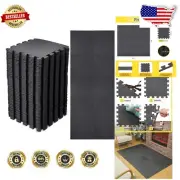 Durable 60 Pcs Kids Foam Floor Mat - Black Multi-Use Puzzle for Fun Activities
