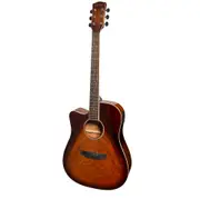 Martinez '31 Series' Daowood Acoustic-Electric Dreadnought Cutaway Guitar Left-Handed (African Brownburst)