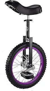 Unicycles 16/18 Inch Unicycle, Height Adjustable Unicycle, Non-Slip Aluminum Rim Mountain Tire Balance Exercise Fun Fitness for Adults Children Bike,Purple,16 Zoll