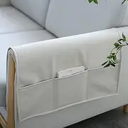 Sofa Armrest Organizer Pockets,Hanging Storage Bag, Hanging Sofa Caddy Storage Bag,Sofa Armrest Bed Storage Bag,with 3 Pockets, Couch Bedside Holder (Color : Gray White, Size : 60 * 110cm(3 Pockets))