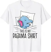 [X.Style] Sleep Elephant Sleepshirt Napping Pajama ds1291 T-Shirt White