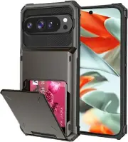 for Google Pixel 9 Case, Google Pixel 9 Pro Case with Card Holder[Store 5 Cards]