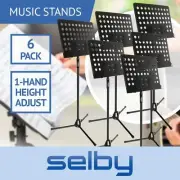 6x Sheet Music Stands 1-Hand Height Adjust Bulk Buy for Stage Studio School Home