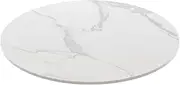 80cm Round White Ceramics Table Top,Sintered Stone Table Top - All-Season, Indoor/Outdoor, Suitable for Dining, Coffee, and Side Tables