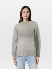 Grey Wool Knit Oversized Jumper