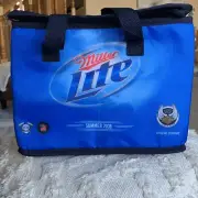 NWT Harley Davidson Miller Lite Beer Zip Top Can Bottle Blue White Large Cooler