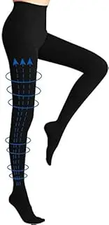 Compression Pantyhose Women 20-30mmHg Stockings forVaricose Veins(Black, M)