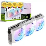 emTek GeForce RTX 5080 MIRACLE WHITE D7 16GB Gaming Graphics Card
