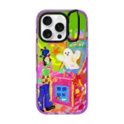 iPhone 16 Pro Impact Ring Stand Case MagSafe Compatible Bubble Ghost vs Bubble Girl by Albee Yau