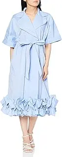 DOUBLE STANDARD CLOTHING(ダブルスタンダードクロージング) Sov. 0301-550-231 Women's Ruffle Shirt Dress, Saxon Blue, 36