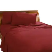 Red Percale Fitted Sheet Set