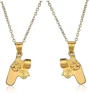 [LALADEFIEE] Couples Matching Necklace Set Game Controller Theme Necklace for Boyfriend Girlfriend