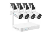 Wifi Security Cameras 4 Set Wireless CCTV Home Spy Surveillance System Outdoor With 8CH NVR Solar Panel Battery