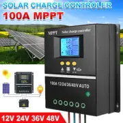100A Solar Charge Controller 12V/24V/36V/48V MPPT Solar Charger LCD Display