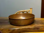 日本中古回流純銅制手工鍛打編織紋銅建水 杯洗水盂茶海