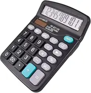 Solar Basic Desk Calculators with Big Buttons and Large Display, 12-Digit Calculators with Solar Power and AA Battery Dual Power Handheld Desktop Calculator for Office, Home, School