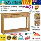Wooden Console Table Hallway Side Entry Display Hall Shelf Drawer Wood Furniture