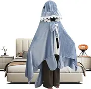 Cartoon Shark Blanket,Super Soft Cozy Blanket - Wearable Shark Cosplay Blanket, Soft Cute Funny Shark Hoodie for Women, Girls
