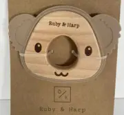 Koala Bear Teething Ring, Toy, Baby Sensory, Gift, Natural Wood Silicone Teether