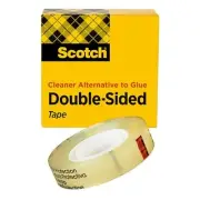 Scotch Double Sided Tape, 1/2 in x 900 in, Permanent, 1/Pack (665)