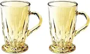 Beer Glasses,Glasses Drinking, with Handle Set of 2 Heavy Base Fun Entertainment Glassware Beer Glass for Water Wine Juice and Bar Dining Decor Beer Stein