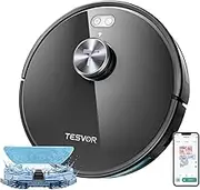 Robot Vacuum Cleaner - Tesvor S6+ 2700Pa Precise Laser Navigation Robotic Vacuum for Pet Hair&Carpets&Hard Floors with Real-Time Mapping, Smart Laser Object Recognition & No-go Zone (5200mAh Battery)