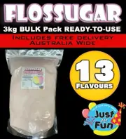 3KG Fairy Floss Sugar | Flossugar | RTU Makes 200 Serves BULK Buy | Floss Sugar