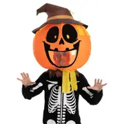 Nevenka Pumpkin Scarecrow Bobblehead Inflatable Costume Air Head Mask For Halloween One Size