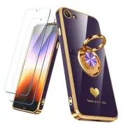 Compatible for iPhone SE/8/7 Case with 2 Pack Screen Protector, 360° Rotatable