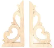 2Pcs Carving Checkered Applique, 7.1x3.5x0.3in DIY Rubber Wood Appliques, for Cabinet Mirror Mantel Fireplace Wall Door Headboard Wardrobe