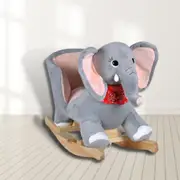 Kids Ride On Plush Rocking Toy Elephant Toddler Animal Rocker