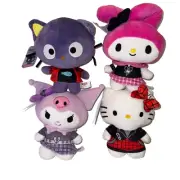 4x Hello Kitty & Friends Series 2 Hello Kitty Punk 8” Plush NWT goth Valentines