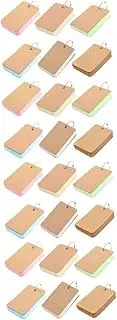 NUOBESTY 4sets Small Note Pad Flash Cards Vocabulary Cards Binder Ring Study Aid 6pcs*4