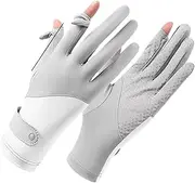 [Tkuqcihr] Women's Outdoor Summer UV Blocking Touch Screen Gloves - Ice Silk Cycling Driving Running Mittens with Non-Slip Design