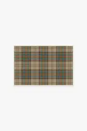 60' x 90' | Machine Washable Runner Rug | Kid & Pet Friendly | Indoor Rug | Dress Stewart Tartan Khaki Rug | Ruggable