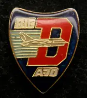 A-7D CORSAIR LOGO LAPEL HAT PIN UP US NAVY AIR FORCE PILOT CREW BIG "D" GIFT