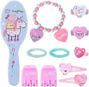 Peppa Pig Girl 11pcs Girls Kids Hair Accessories Clips Comb Bands and Beauty Set
