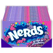 Nerds Candy, Grape & Strawberry Flavor, 5 Ounce Movie Theater Candy Boxes (Pack