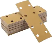 X AUTOHAUX 50Pcs Sanding Discs Wet Dry Waterproof Hook&Loop Sandpaper for Automotive Refinishing 2.76Inch x 7.8Inch 240 Grit 8 Hole Yellow Aluminum Oxide