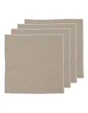 [Ladelle] Overlock Edge Napkin 4 Pack in Taupe