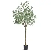 15cm Artificial Eucalyptus Potted Plant Faux Green Indoor Outdoor Decor Low
